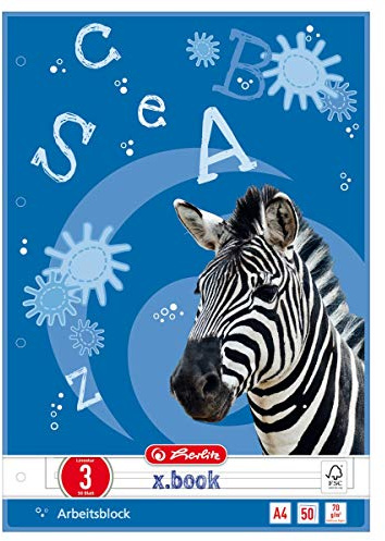 herlitz Arbeitsblock X-Book, DIN A4, Lineatur 3