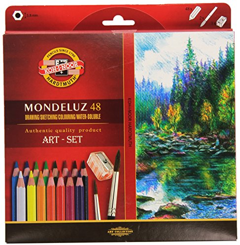 KOH-I-NOOR 3713 Mondeluz Aquarellstifte Set, farblich sortiert (48 Stück)