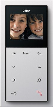 Gira Wohnungsstation Video AP 1239112 Plus reinweiß Flächenschalter Innenstation für Türkommunikation 4010337016304