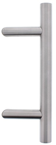 ToniTec Stossgriff Edelstahl für Haustür 210 mm Stangengriff schräg 45 Grad SYS2 + Befestigung
