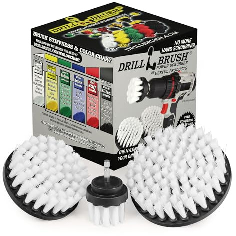 Car Accessories - Drill Brush Attachment for Washing, Wheels, Mats, Detailing - Carpet and Upholstery Cleaner - Boat and Kayak Hull Accessories - Glass and Fiberglass Cleaner