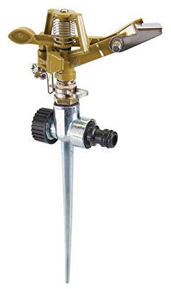 Dapetz ® Gardening Watering Impulse Garden Sprinkler Male - 300 mm Spiked impulse garden sprinkler with 360° coverage Adjustable full or half circle pattern Quick-release 1/2 hose connector