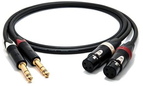 enoaudio Mogami 2534 Quad Stereo Paar (L,R) Audio Kabel Symmetrische | Neutrik Gold 6,3mm TRS klinke - XLR female | HiFi, 2.0 m