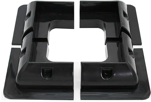 Offgridtec 4er Set ABS Eckprofil 150×150mm, PV-Montagesatz (schwarz) | Montage-Seitenklammern, 8 Edelstahlschrauben mit Unterlegscheiben & Gummiabdichtungen, Solar Panel Montagesatz für Wohnmobile