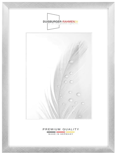 Duisburger-Rahmen24 DR24 Cornice 25x40 (Alu Criss Cross) su Misura, Telaio in Legno MDF Largo 35 mm Incluso Vetro Sintetico antiriflesso, Parete Posteriore Stabile, perni da Piegatura e Ganci