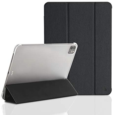 Hama Hülle für iPad Pro 2020 12.9 Zoll (aufklappbares Case für Apple Tablet, Schutz-Hülle mit Standfunktion, transparente Rückseite, magnetisches Cover mit Stiftfach & Auto Wake/Sleep) schwarz