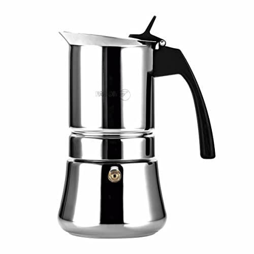 Fagor Etnica Cafetera Italiana, Inducción, Acero Inoxidable 18/10, Express, 10 Tazas Café, Apta para todas las Cocinas, Vitrocerámica, Gas, Eléctrica, Junta de Cierre de Silicona Gran Durabilidad