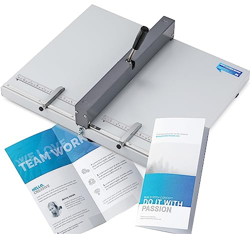 Mxmoonant Manuelle Rillmaschine, 45,7 cm, metrische/imperiale Skala, 60-500 g/m² | Mit 2 verstellbaren Blocks, Positionierungslineal für Papierbögen, Karton