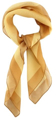 TigerTie Fin chiffong för damer i enfärgad – storlek 58 cm x 58 cm, Beige ockra, Nickituchgröße: ca. Länge 58 cm, Breite 58 cm