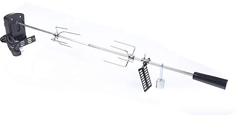 LENJKYYO Pincho giratorio de acero inoxidable, juego de 80 cm, pincho giratorio para barbacoa, pincho eléctrico giratorio, juego para asador y parrilla de gas