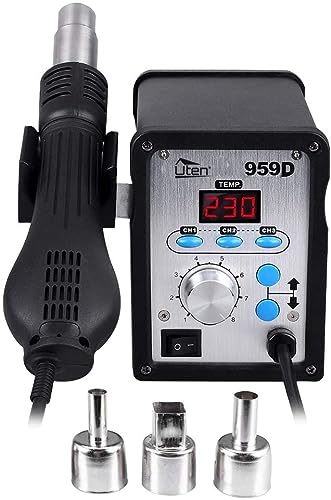 Lötstation Heißluft, Uten Lötkolben Rework Station Heißluftpistole mit Digital LED Display 650W 959D