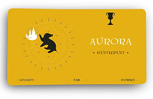 LolaPix XXL-Matte. Personalisierte Matte. XXL Schreibtischunterlage. 800 * 400 * 2mm rutschfeste Gummibasis. Mauspad Gaming.Hufflepuff