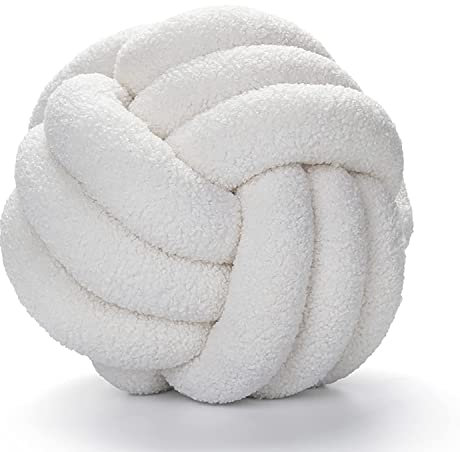 Aocase Knotenkissen, weiches Knotenkugelkissen, geknotetes Kissen, kreatives Knotenkugelkissen, Sofa, Lendenkissen, Stuhl, Rückenkissen, Dekokissen,Weiß,22cm