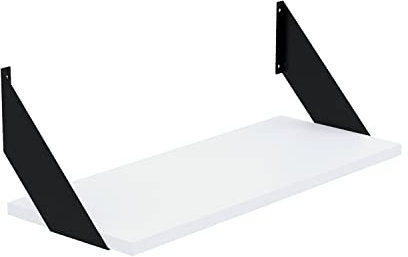 AKKE Wandregal - Hängeregal mit 18 mm Möbelplatte und Metallhalterungen - Wandablage für Moderne Wohnräume, Bücher, Pflanzen und Deko - Loft Flat 70 cm x 20 cm Weiß