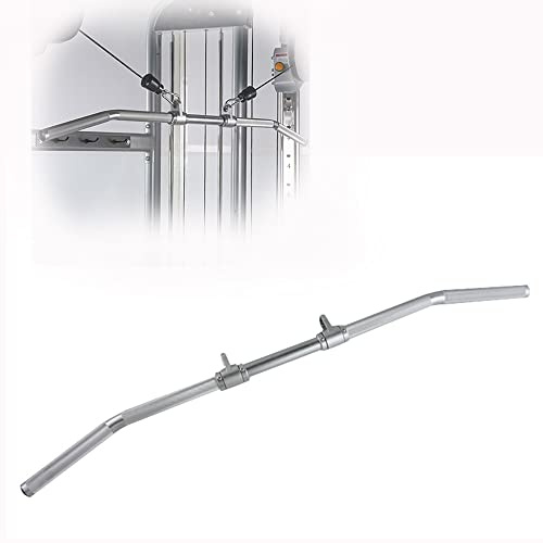FREAZE 120cm Latzugstange Doppelloch, Gerade Stange Kabelzug Zubehör, BizepsStange Für Riemenscheibe, Trainingshilfen Für Krafttraining (Size : 120cm)