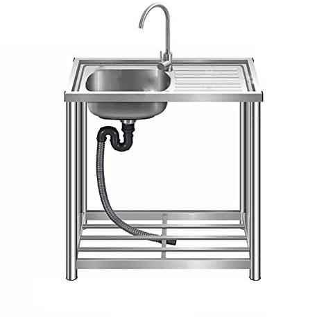 Lavello Da Esterno, Lavello Acciaio Inox, Lavello Da Cucina Lavamani Kitchen Sink Lavelli Commerciale, Lavello In Acciaio Inox Con Alzatina Sottotop Per Interno Esterno Garage Lavanderia ( Color : Lef