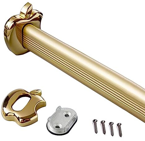 Kleiderstange Schrank Rohr Garderoben Stange Gold Stange Für Schrank/ Wäsche/ Dusche/ Fenster, Aluminium Garderobenstange Mit Steckschlüsselsatz, Kleiderstangen Wandhalterung Für Bekleidungsgeschäft (