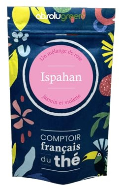 Thé Ispahan – Comptoir Français du Thé – Mélange aux Fleurs de Rose, Jasmin & Violette – Fleuri Raffiné en Vrac 80g – Infusion Élégante et Parfumée, Idéale pour les Amateurs de Boissons Florales