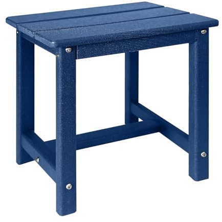 GARDENSTAR Adirondack quadratischer Beistelltisch, einstöckig, Outdoor-Beistelltisch, Terrassen-Beistelltisch für Pool, Veranda, Hinterhof, entspannender Begleiter (blau)
