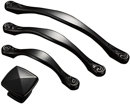 FGKMLGER 10 Uds. Manija negra moderna for muebles, manija de puerta de armario de cocina de aleación de Zinc americano, pomo de cajón de armario, decoración del hogar