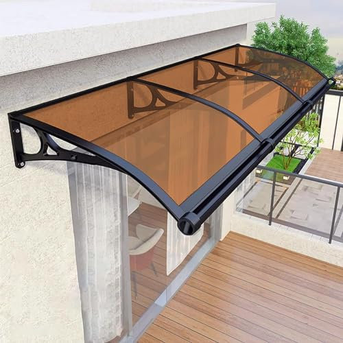 JFOZDM Vordach für Haustür, Vordach Hauseingang, überdachung, Aluminiumlegierung+Polycarbonat Cover, UV-Schutz/Regenschutz/Schneesicher, Haustürüberdachung für Tü, Terrasse, Balkon