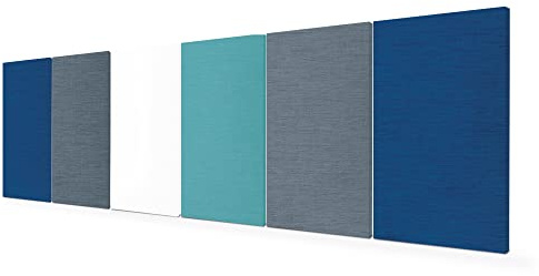 SILENT4® Schallabsorber Wand 6er Set à 114x72x5cm für Räume bis 30m² Akustikbild Akustikpaneele aus Akustikvlies mit Stoffbezug, Klettverschluss- & Schraubmontage, messbar verbesserte Raumakustik