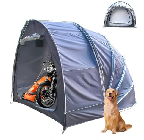 ZYHNNKL Tente de vélo de Rangement extérieur étanche à Suspendre 2 en 1, Petit hangar de Rangement extérieur pour 2/3/4/5 vélos ou 1 Moto, hangar à Outils extérieur, Tente de vélo, Noir