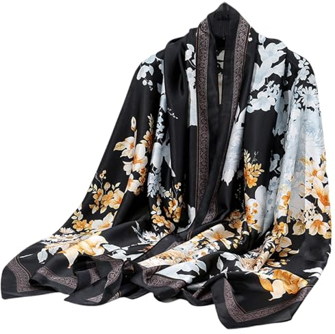 Fairygate sidenhalsdukar damer siden lätt sidenscarf silkescarf halsduk halsduk present kvinnor, D87031, 33.5X70.5 Inch