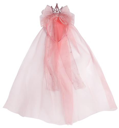 LNQ LUNIQI Krone Haarreif mit Schleier Mädchen Schleier Haarband Schleier für Hochzeit Blumenmädchen Geburtstagsfeier Maskerade Themenparty Fotografie