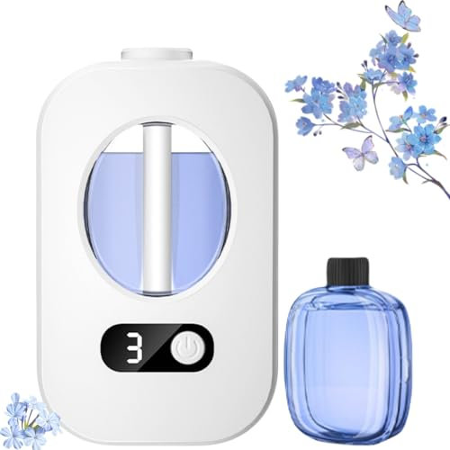 Automatic Aromatherapy Diffuser,Essential Oil Diffuser Rechargeable,4 Speeds Adjustable Air Freshener,Wall Mounted Essential Oil Diffuser,Digital Display Version of Aroma Diffuser for Room(Bluebell)