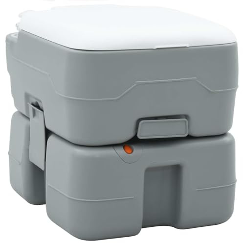 vidaXL Camping-Toilette Grau und Weiß 41,5 x 36,5 x 37,5 cm