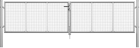 Homgoday Stabiles Gartentor aus verzinktem Stahl, 415 x 125 cm, Silber, für Garten, Terrasse und Innenhof Model144298
