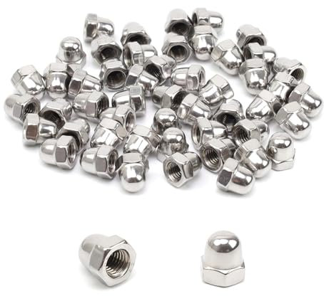 HSUYUN 50 Pièces Ecrous Borgne, M8 Ecrou, Din1587 Ecrou Borgne Inox, Acier Inoxydable 304 Ecrous Borgnes pour Vis, pour Construction Métallique, Bois, Machines