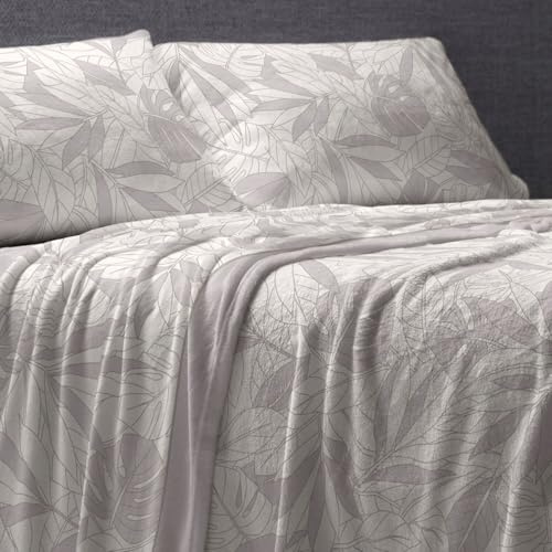 Burrito Blanco Juego de Sábanas Coralina Invierno Poliéster Cama 105 Piedra | 3 Piezas: Bajera, Encimera y Funda Almohada | Sábanas Invierno Cálidas | Tacto Suave | Apto Lavadora