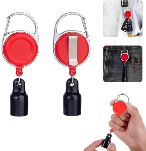 Sharpie Einziehbar Stiftehalter Stift Reel Pen Holder Kugelschreiber, 2 St. | Gute Elastizität, mit Nylon Rope Puller Kette