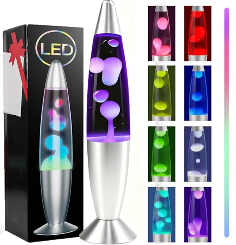 AONESY 7 Color Auto Changing Liquid Motion Lamps: 13.5'' Soothing Motion Lamp for Kids Adults | Relaxing Mood Lighting Glitter Table lamp for Stress Relief & Focus | Retro Mood Lamp Home Decor