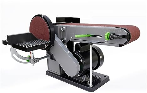 Máquina de cinta abrasiva eléctrica con puerto de extracción de polvo, lijadora de pulido DIY de 350W, amoladora de carpintería de Metal de ángulo fijo