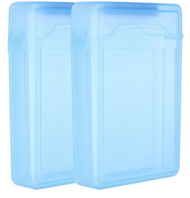 PATIKIL 2 Piezas Caja para Disco Duro De 6.5 X 4.5 para SSD HDD Azul | Caja De Almacenamiento De Disco Duro Portátil Antiestática, Externo De 3.5