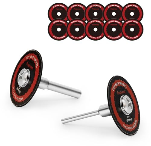 Prozwee 10 Pack 1.5''/38mm Cut Off Wheels with 2 Shank(1/4 Mandrel+1/8 Mandrel),Fiberglass Reinforced Rotary Tool Cutting Disc Set