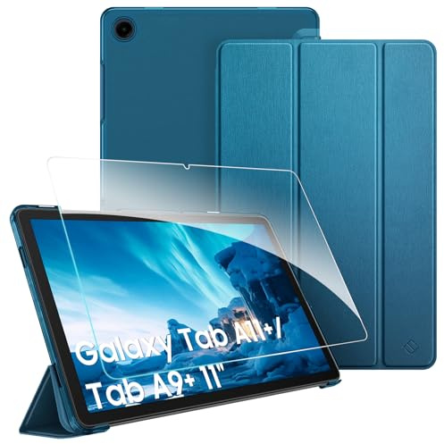 FINTIE Custodia per Samsung Galaxy Tab A11 Plus (A11+) 11 2025 / Tab A9 Plus (A9+) 11” 2023 - [con Vetro Temperato Pellicola] Sottile Leggero Case Posteriore Opaca Traslucida Cover, Teal
