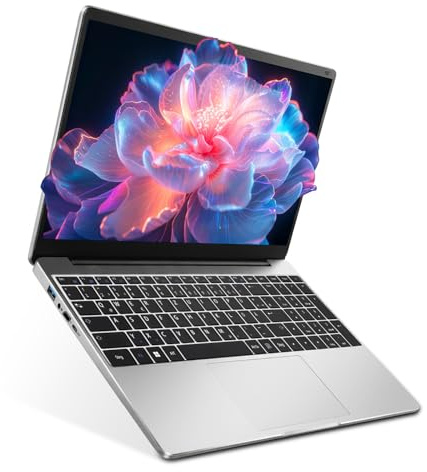 Laptop Windows 11, Silikon-Tastaturabdeckung QWERTY, Notebook 15,6 Zoll, Office 365 1 Jahr Vorinstalliert, 5205U (bis zu 2,3GHz), 4GB RAM 128GB Erweiterbar TF 512GB, Günstige und Gute Laptops