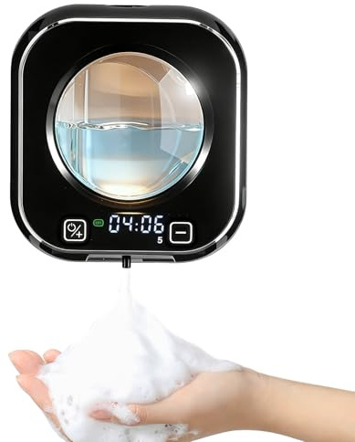 Viitech Seifenspender Automatisch Wandmontage, 320ml IPX5 Type-C Wiederaufladbar Elektrischer Seifenspender Wandbefestigung, 5 Stufen Schaum Seifenspender Automatisch Wand für Bad Küche (Wandmontage)