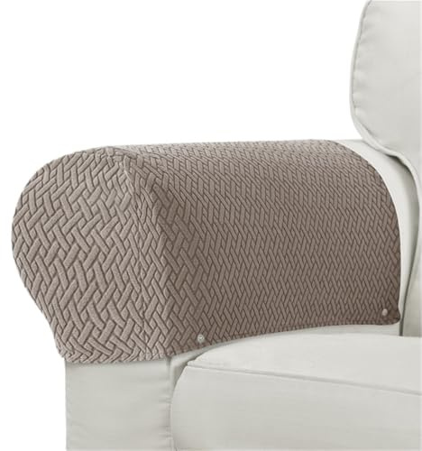 HEUchuan Fluga 2 st/set fåtöljöverdrag soffa Jacquard, elastiskt överdrag LICRA för armstöd stol, skydd för armen hem, gröna, Talla única