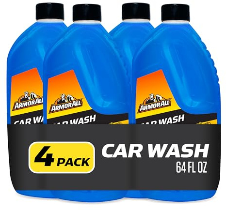 Armor All Foam Action Car Wash Soap, Cleaning Concentrate for Cars, Trucks, and Motorcycles, 64 Fl Oz Bottles (Pack of 4)