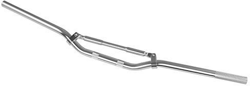 A-Pro Manubrio in alluminio per moto/motocross/enduro, poche pieghe, 22 mm di diametro, argento
