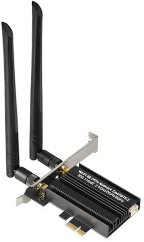 Rinteea Scheda di Rete Wireless PCIe WiFi 6E 5374 Mbps Bluetooth 5.2 Tri-Band 2.4G/5G/6Ghz Scheda Adattatore WiFi per Win10 Win11