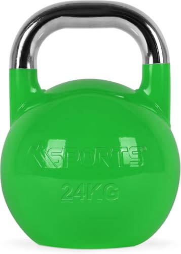 MSPORTS Kettlebell Competition Premium 4–36 kg inklusive övningsaffisch | professionell studiokvalitet | kulhantel i tävling