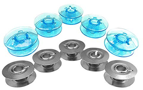 ZickZackNaehmaschine Blaue Spulen und Metall Spulen für Pfaff 6110, 6112, 6120, 6122, 6122 Stretch & Jeans Nähmaschinen 10 St.