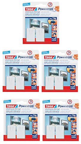 tesa Powerstrips - 10 chiodi autoadesivi, colore: bianco