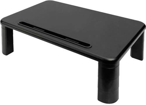 DIGITUS Ergonomische Monitor-Erhöhung - 3 Höhen Bildschirm-Ständer - Traglast 10 kg - Tablet- & Smartphone-Ständer